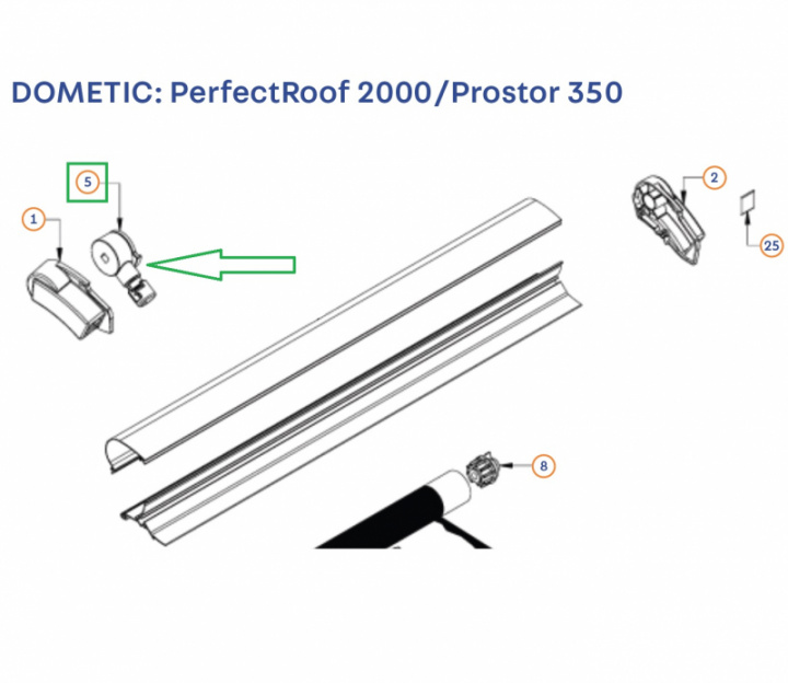 Växel PR 2000 i gruppen Markiser & Förtält / Markiser / Reservdelar markiser / Reservdelar Dometic hos Camping 4U (407157328)