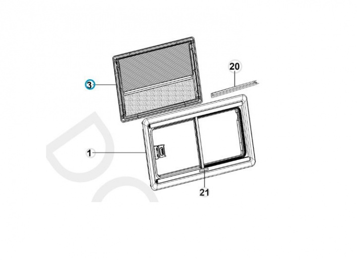 Myggnät, vitt + mörkläggningssystem, aluminium/gråttDometic i gruppen Chassi / Fönster / Tillbehör Fönster hos Camping 4U (4460002977)