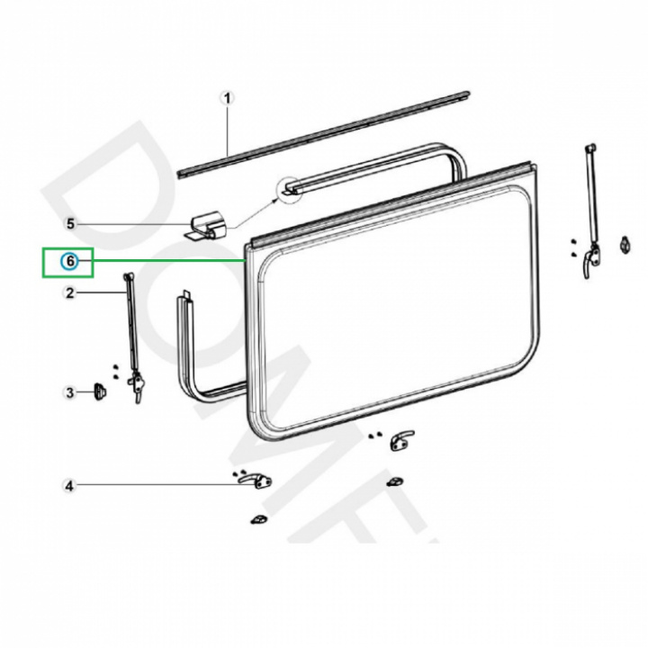 Utbytesruta 550x520mm Dometic S6 i gruppen Chassi / Fönster / Fönsterglas hos Camping 4U (4460005147)