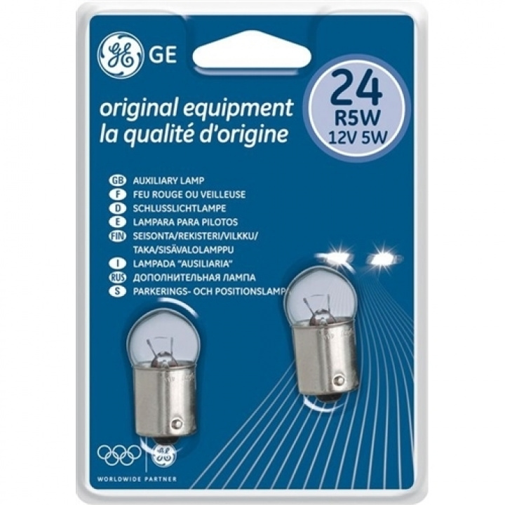 Glödlampa BA15s 12V / 5W 2-pack