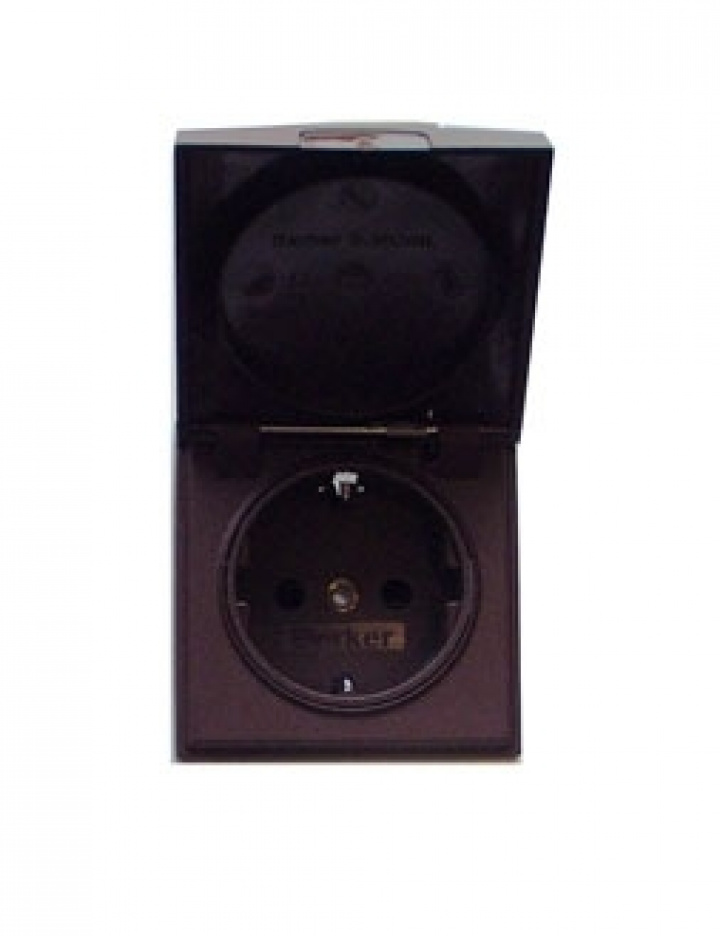 Uttag 230V med lock Brun i gruppen Elektronik / Belysning / Brytare / Uttag / Strömbrytare / Uttag hos Camping 4U (509822)