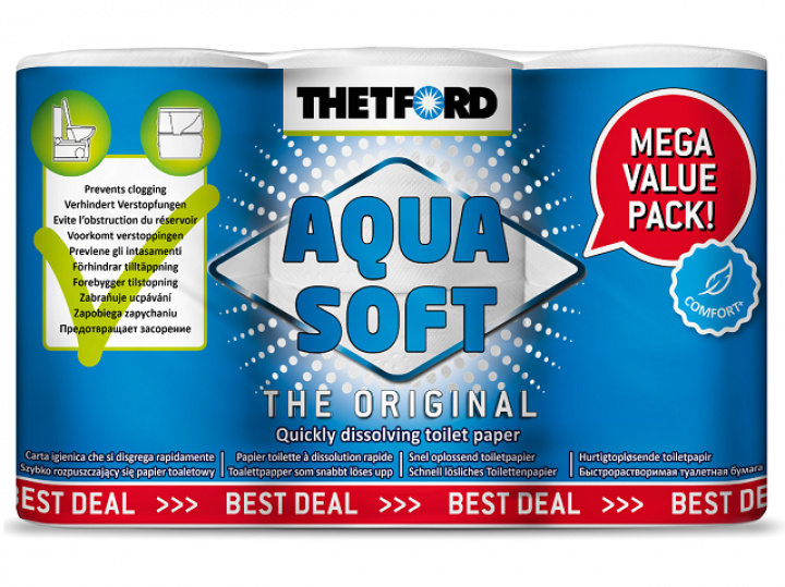Toalettpapper 6-pack Thetford Aqua Soft i gruppen Husbil & Husvagn / Toalett & sanitet / Toakem hos Camping 4U (590013)