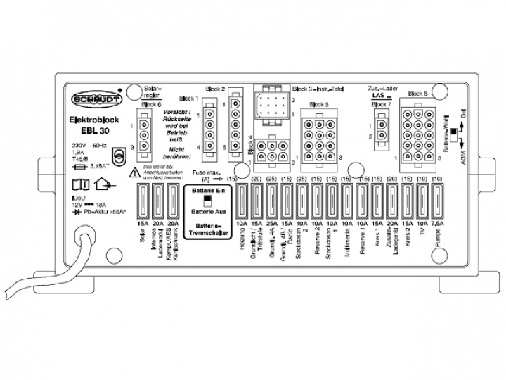 Elektroblock EBL 30 + OVP i gruppen Elektronik / Elektroblock hos Camping 4U (9110305)