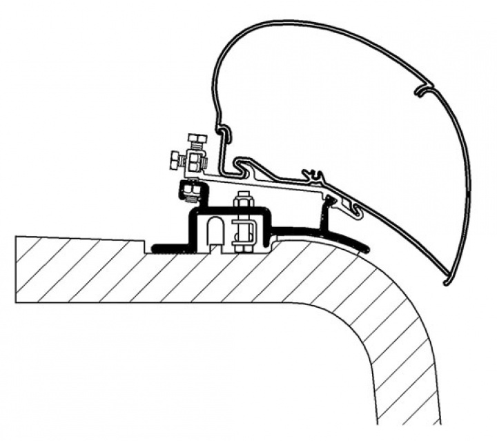 Adapterkit 2 delar till takmarkis Thule Omnistor Serie 6 / 9 Ducato, i gruppen Markiser & Förtält / Markiser / Markisadaptrar / Omnistor Adaptrar hos Camping 4U (9903925)