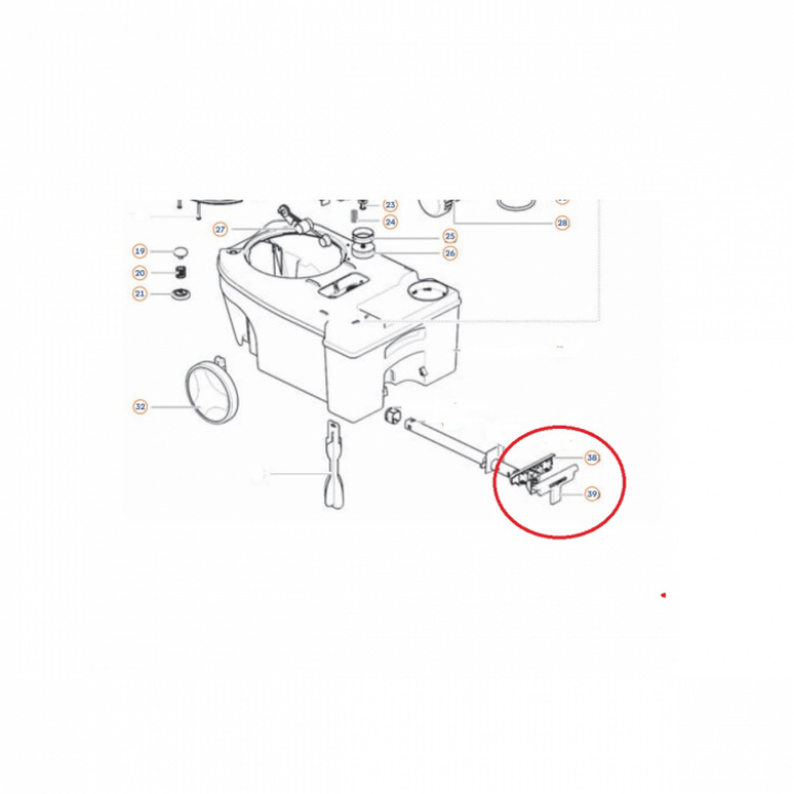 Handtag reservdel C250/260 Thetford i gruppen Husbil & Husvagn / Toalett & sanitet / Reservdelar toalett hos Camping 4U (9906444)