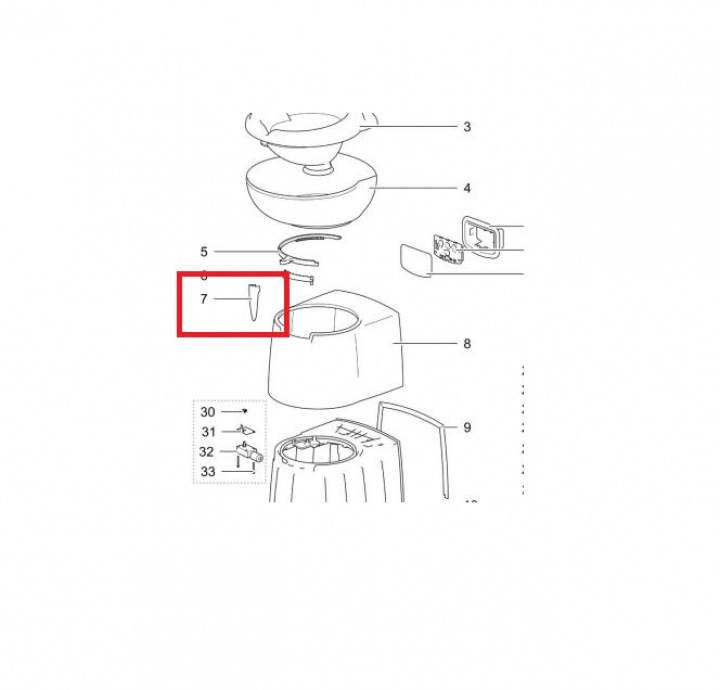 Handtag för C250/C260, Vit Thetford i gruppen Husbil & Husvagn / Toalett & sanitet / Reservdelar toalett hos Camping 4U (9906733)