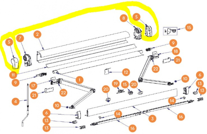 Ändkåpa Vit H+V Omnistor 4900 i gruppen Markiser & Förtält / Markiser / Reservdelar markiser / Reservdelar Thule / Omnistor / Omnistor 4900 hos Camping 4U (9909283)