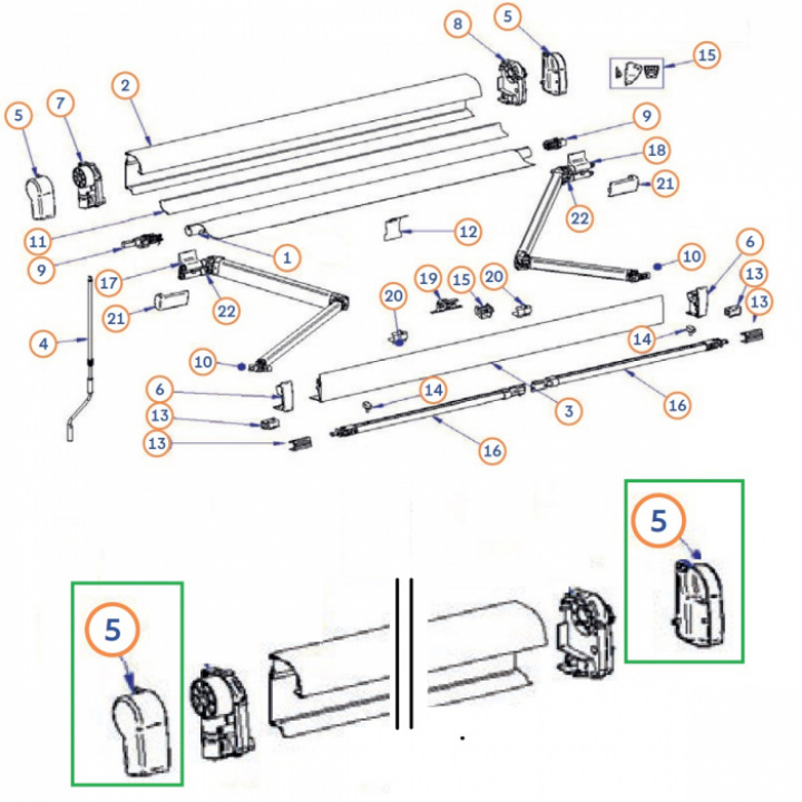 Ändkåpa Vit H+V Omnistor 4900 i gruppen Markiser & Förtält / Markiser / Reservdelar markiser / Reservdelar Thule / Omnistor / Omnistor 4900 hos Camping 4U (9909283)