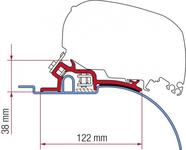 Markisadap. Fiamma Fiat Ducato/Citroen Jumper/Peugeot/Boxer juni -06 i gruppen Markiser & Förtält / Markiser / Markisadaptrar / Fiamma Adaptrar hos Camping 4U (9910390)