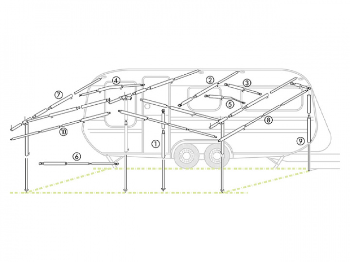 Mellanstycke 22 mm 80 cm stål, 2 st i gruppen Beställningsvaror hos Camping 4U (9912241)