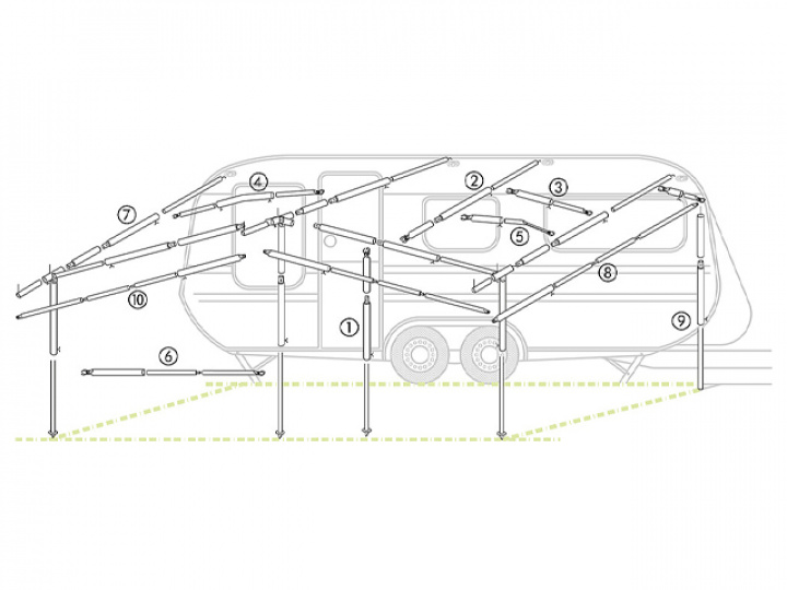 Mellanstycke 25 mm 80 cm aluminium, 2 st i gruppen Beställningsvaror hos Camping 4U (9912261)