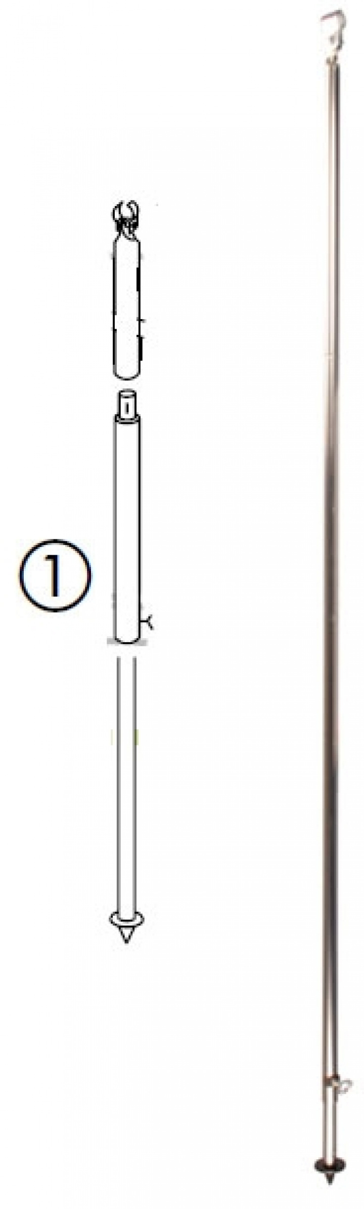 Stödstång i gruppen Markiser & Förtält / Förtält / Förtält husvagn / Stativ / Tältstänger hos Camping 4U (9912450r)