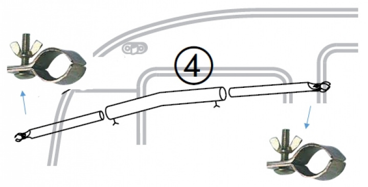 Takstång böjd mitten i gruppen Markiser & Förtält / Förtält / Förtält husvagn / Stativ / Tältstänger hos Camping 4U (9912620r)