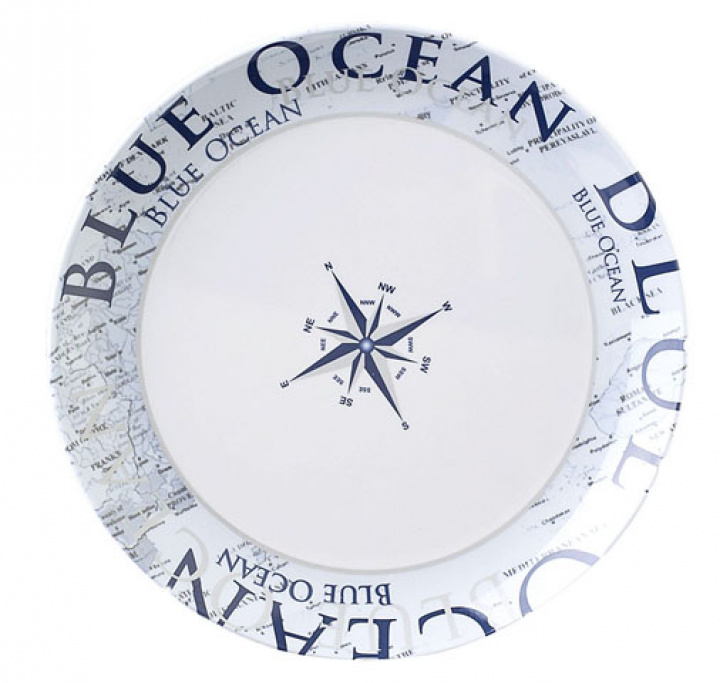 Desserttallrik melamin Brunner Belfiore diameter 20 cm färg vit / blå i gruppen Hushåll / Husgeråd / Serviser & tallrikar hos Camping 4U (9913104)