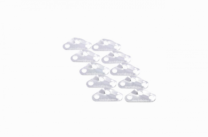 Spännare trekantiga aluminium 10-pack i gruppen Markiser & Förtält / Förtält / Fristående tält, Soltak, tillbehör m.m. / Tältbeslag hos Camping 4U (9915090)