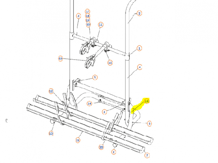 Nedre båge Multi talent 4 cyklar i gruppen Chassi / Cykelställ / Tillbehör Hymer Multi cykelställ hos Camping 4U (9916216)