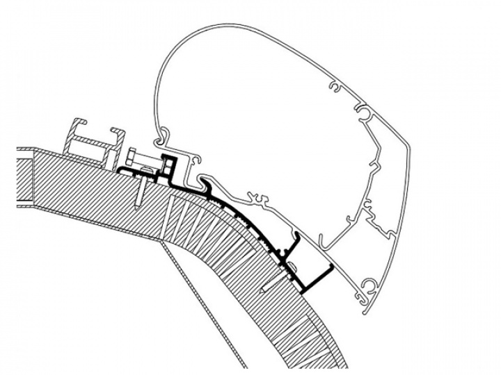 Markisadapter 350cm till takmarkis Thule Omnistor Serie 6 / 9 Carthago i gruppen Markiser & Förtält / Markiser / Markisadaptrar / Omnistor Adaptrar hos Camping 4U (9917334)