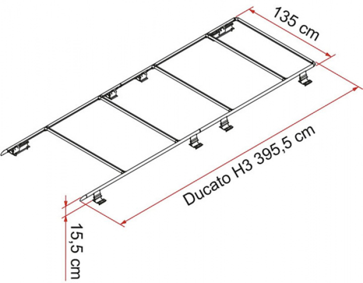 Takräcke Fiamma Roof Rail Ducato H3 i gruppen Beställningsvaror hos Camping 4U (9918171)