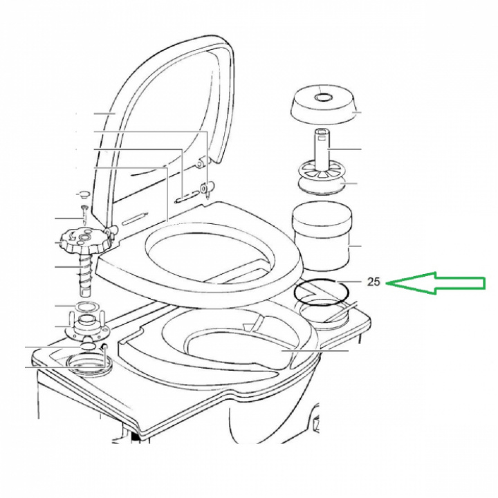 O-ring Thetford C2, C3, C4 i gruppen Husbil & Husvagn / Toalett & sanitet / Reservdelar toalett hos Camping 4U (9918803)