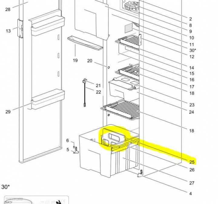 Fackavdelning för flaskfack till kylskåp N3142 i gruppen Husbil & Husvagn / Kylskåp / Reservdelar Thetford / Delar Thetford N3142/N4142 hos Camping 4U (9918937)