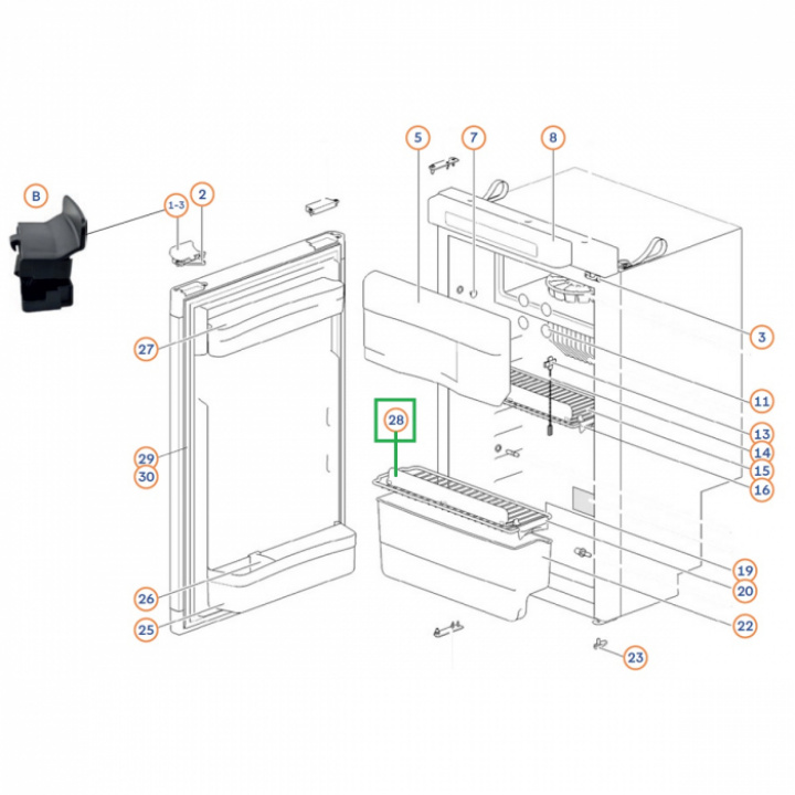 Hållare låda till kylskåp Thetford i gruppen Husbil & Husvagn / Kylskåp / Reservdelar Thetford / Universaldelar Thetford hos Camping 4U (9920435)