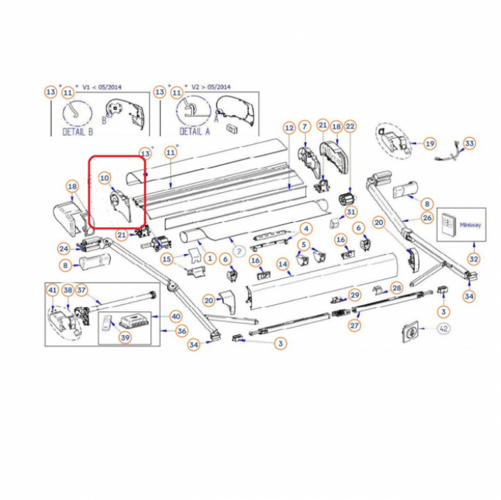 Ändbeslag till 9200 Vänster i gruppen Markiser & Förtält / Markiser / Reservdelar markiser / Reservdelar Thule / Omnistor / Omnistor 9200 hos Camping 4U (9925495)