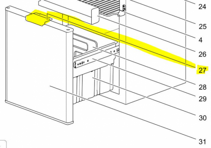 Handtag frysdörr Thetford N4141 i gruppen Husbil & Husvagn / Kylskåp / Reservdelar Thetford / Delar Thetford N4141 hos Camping 4U (9925703)