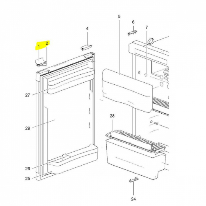Kylskåpslås med hållare N4090, 4100, 4108, 4145, 4170 Thetford i gruppen Husbil & Husvagn / Kylskåp / Reservdelar Thetford / Universaldelar Thetford hos Camping 4U (9925917)