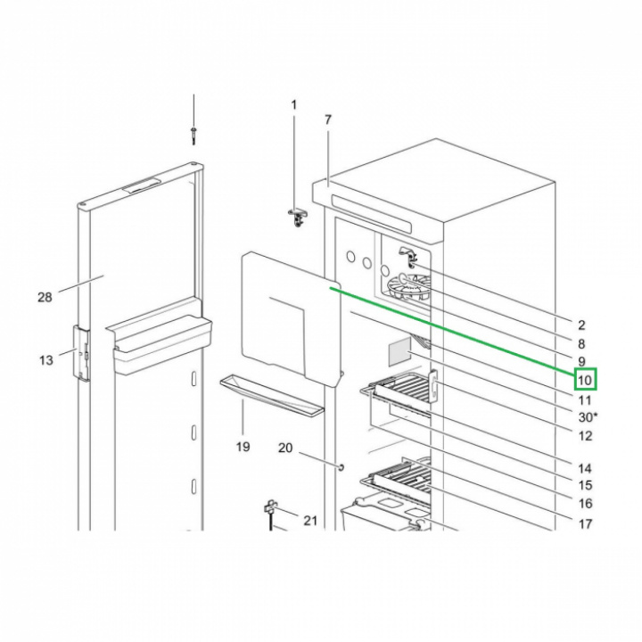 Fryslucka Thetfrod N3141/4141, N3142/4142 (ej gångjärn) i gruppen Husbil & Husvagn / Kylskåp / Reservdelar Thetford / Delar Thetford N3142/N4142 hos Camping 4U (9926044)