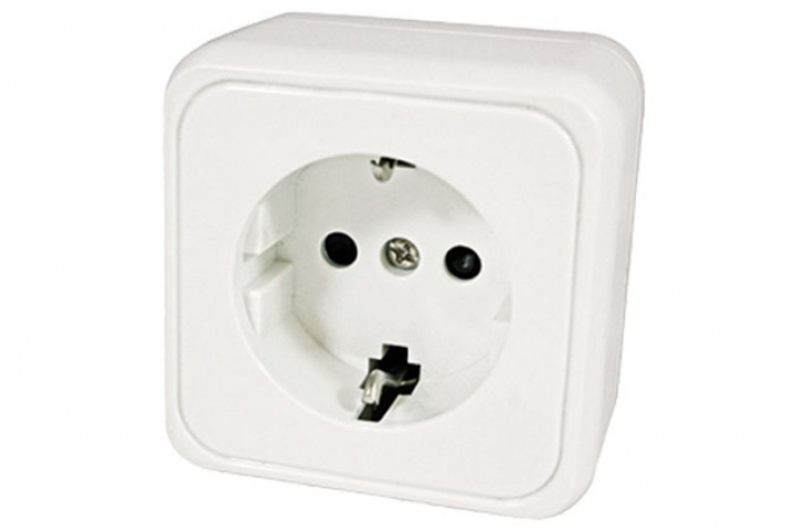 Stickdosa enkel 230 V / vit i gruppen Beställningsvaror hos Camping 4U (9930242)