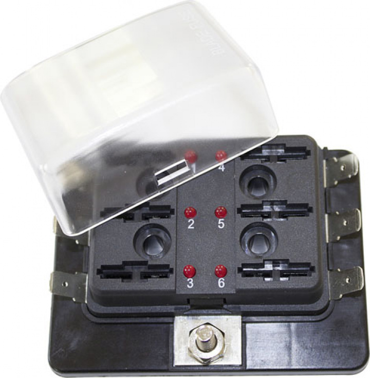 Säkringshållare, 6 FS - LED svart i gruppen Beställningsvaror hos Camping 4U (9930309)