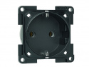 Vägguttag utan ram Schuko svart, 2-pol 10 / 16 A / 250 V