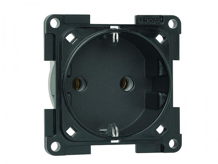 Vägguttag utan ram Schuko svart, 2-pol 10 / 16 A / 250 V i gruppen Elektronik / Belysning / Brytare / Uttag / Strömbrytare / Uttag hos Camping 4U (9931592)