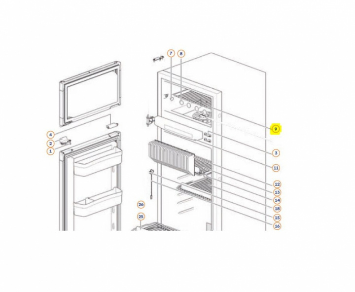 Hyllgaller frysfack 404x238,5mm till Thetford i gruppen Husbil & Husvagn / Kylskåp / Reservdelar Thetford / Universaldelar Thetford hos Camping 4U (9932735)