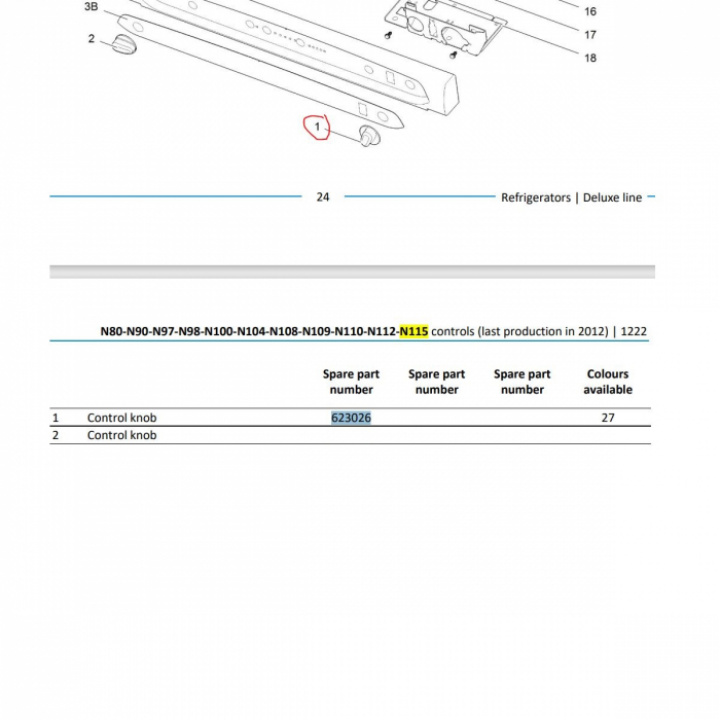 Vred gasventil Thetford Kylskåp i gruppen Husbil & Husvagn / Kylskåp / Reservdelar Thetford / Delar Thetford N115 hos Camping 4U (9933842)