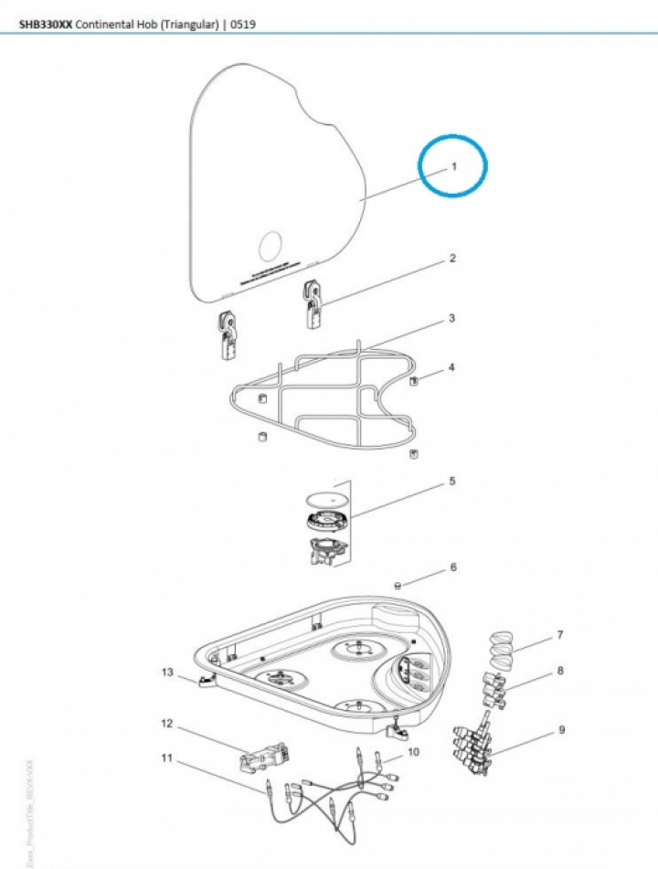 Thetford Glaslock Vänster Randig i gruppen Hushåll / Spis & ugn / Reservdelar Spis / Ugn hos Camping 4U (9936186)