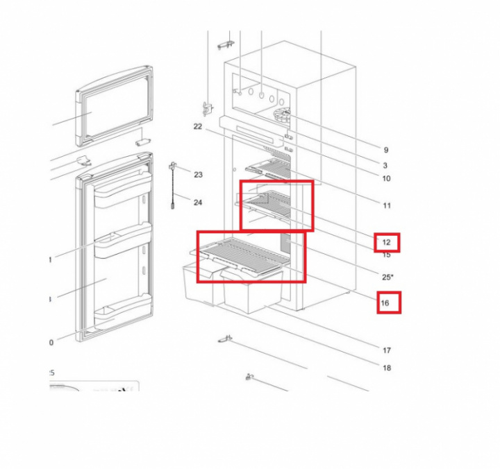 Hylla Galler 415x200 Thetford i gruppen Husbil & Husvagn / Kylskåp / Reservdelar Thetford / Delar Thetford N3100/4100/3401/4104/3112/4112* hos Camping 4U (9937487)