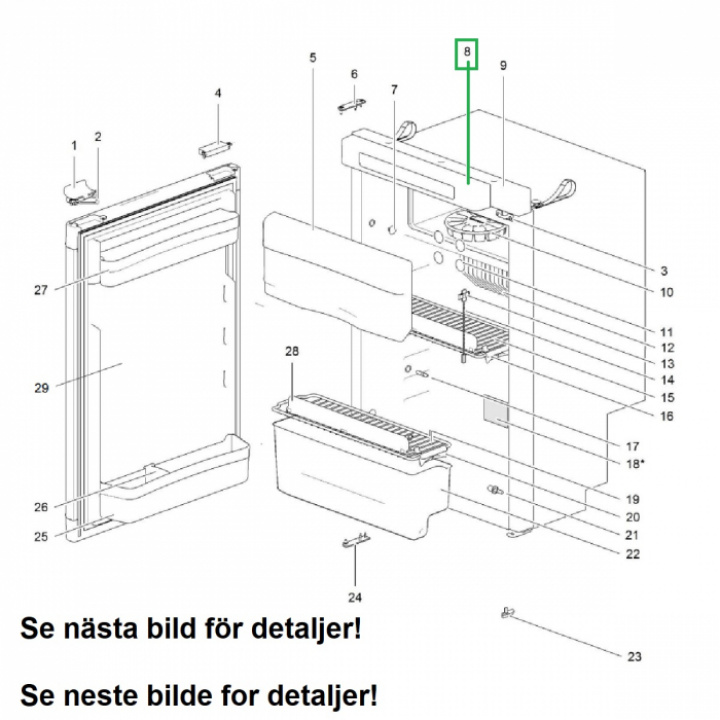 LCD-strömförsörjningspanel N4090, 4100, 4108, 4145, 4170 Thetford i gruppen Husbil & Husvagn / Kylskåp / Reservdelar Thetford / Delar Thetford N4xxx hos Camping 4U (9938107)