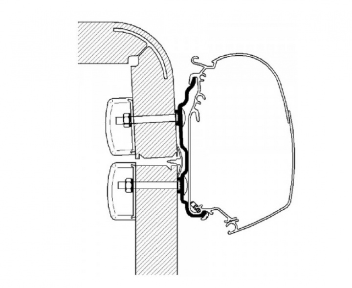 Adapter Hymer 2016 Exis-Camp. 2012- serie 5/8 i gruppen Markiser & Förtält / Markiser / Markisadaptrar / Omnistor Adaptrar hos Camping 4U (9940624r)