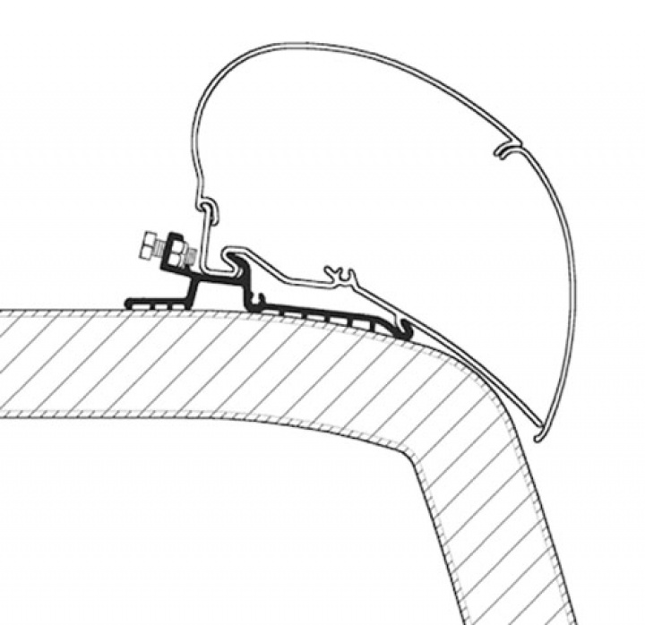 Adapter Thule Hymer SX Serie 6 3,50 m för takmontering i gruppen Markiser & Förtält / Markiser / Markisadaptrar / Omnistor Adaptrar hos Camping 4U (9942747)