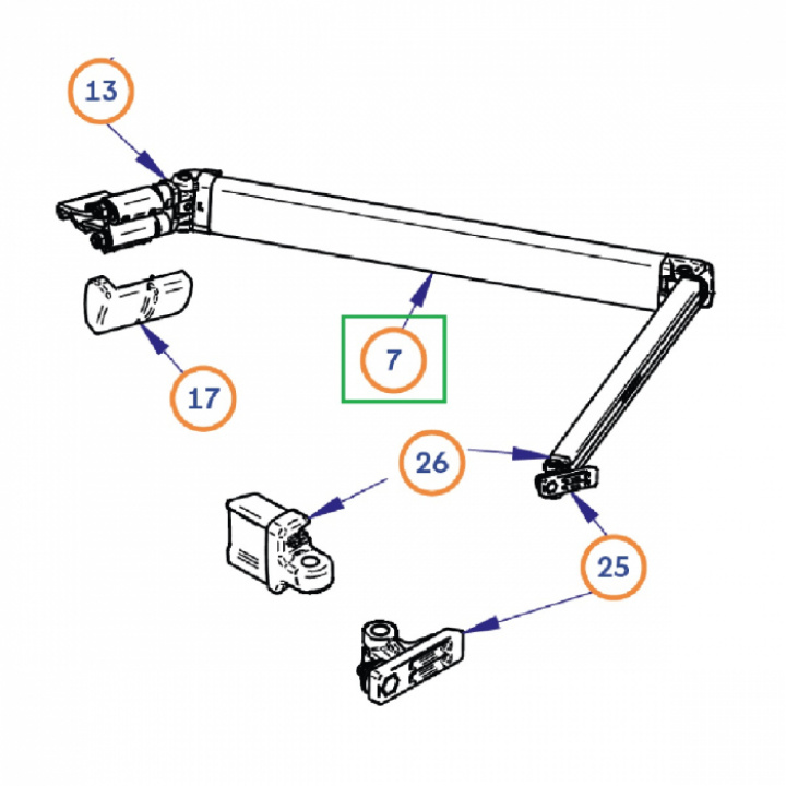 Arm vänster Omnistor 6300 L300/500cm i gruppen Markiser & Förtält / Markiser / Reservdelar markiser / Reservdelar Thule / Omnistor / Omnistore 6300 hos Camping 4U (9942787)