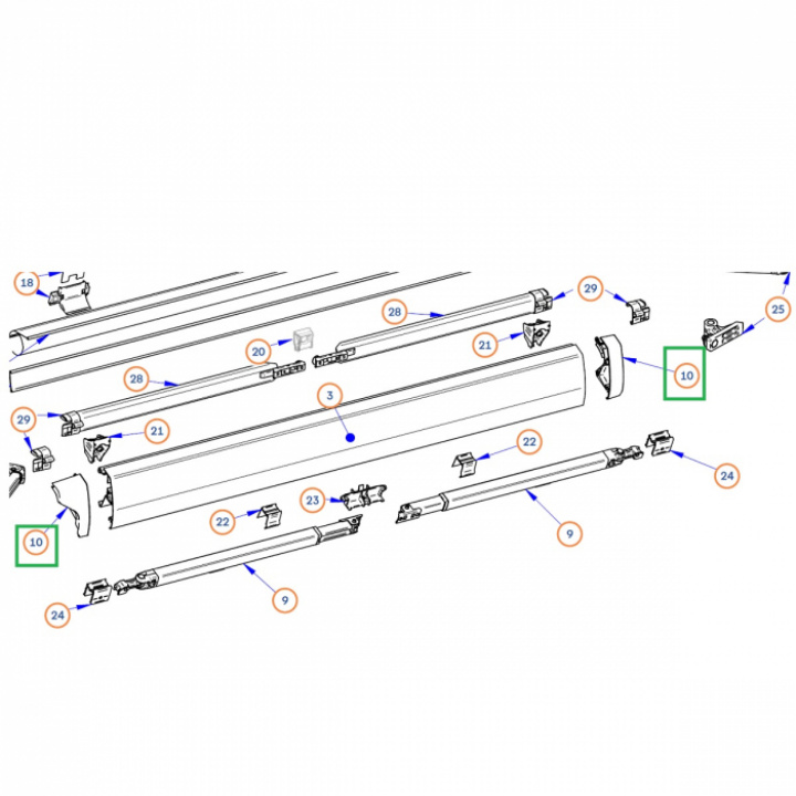 Kåpa frontprofil 6300 Svart H+V i gruppen Markiser & Förtält / Markiser / Reservdelar markiser / Reservdelar Thule / Omnistor / Omnistore 6300 hos Camping 4U (9942839)