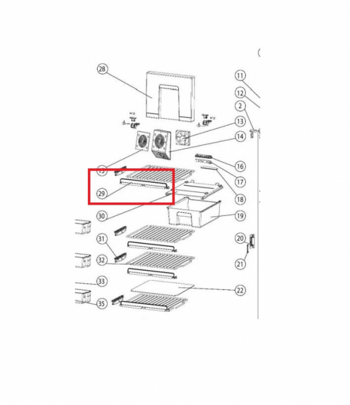 Frontlist till hyllgaller T2000 Thetford i gruppen Husbil & Husvagn / Kylskåp / Reservdelar Thetford / Universaldelar Thetford hos Camping 4U (9946062)