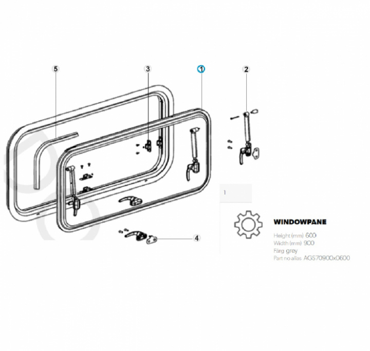 Utbytesruta 900x600mm Dometic Seitz i gruppen Chassi / Fönster / Fönsterglas hos Camping 4U (9946106)