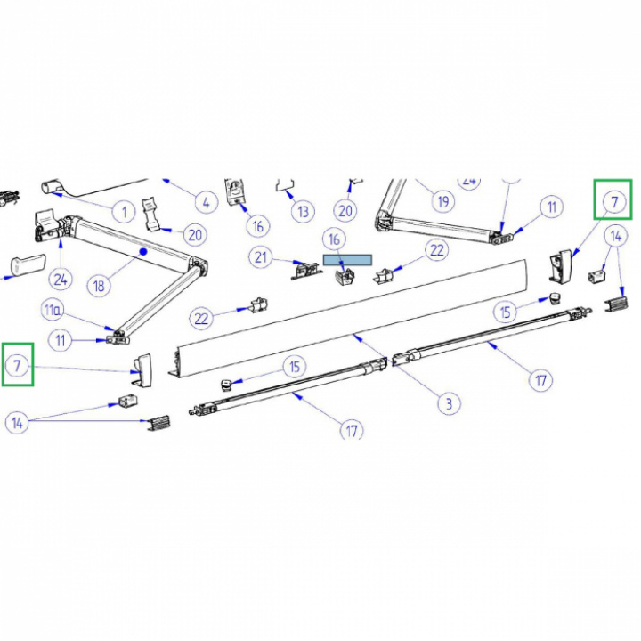 Ändkåpa rail vit H+V Omnistor 4200 i gruppen Markiser & Förtält / Markiser / Reservdelar markiser / Reservdelar Thule / Omnistor / Omnistor 4200 hos Camping 4U (9946458)