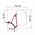 Markisadapter FIAMMA F43 VW T5/T6 Lyft Tak LHD Svart
