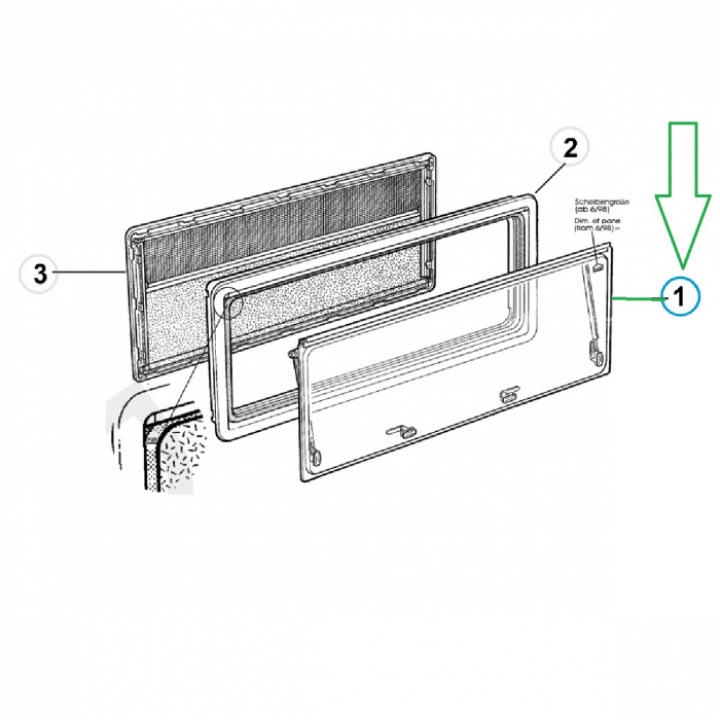 Ruta 400x700mm AGS50700x0400040 Dometic i gruppen Chassi / Fönster / Fönsterglas hos Camping 4U (9947481)