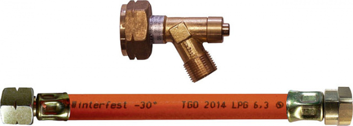 Slangbrottsventil för högtrycksslang och direktanslutning på gasolfla i gruppen Beställningsvaror hos Camping 4U (9950809)