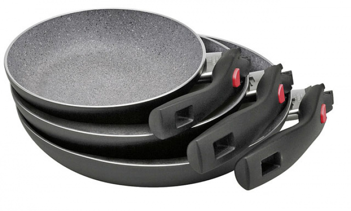 Pannset aluminium Ballarini Click Cook Granitium 3 delar svart i gruppen Beställningsvaror hos Camping 4U (9951281)