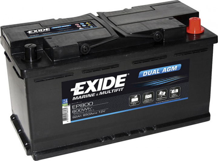 Batteri Exide Dual AGM EP 800 i gruppen Beställningsvaror hos Camping 4U (9952645)